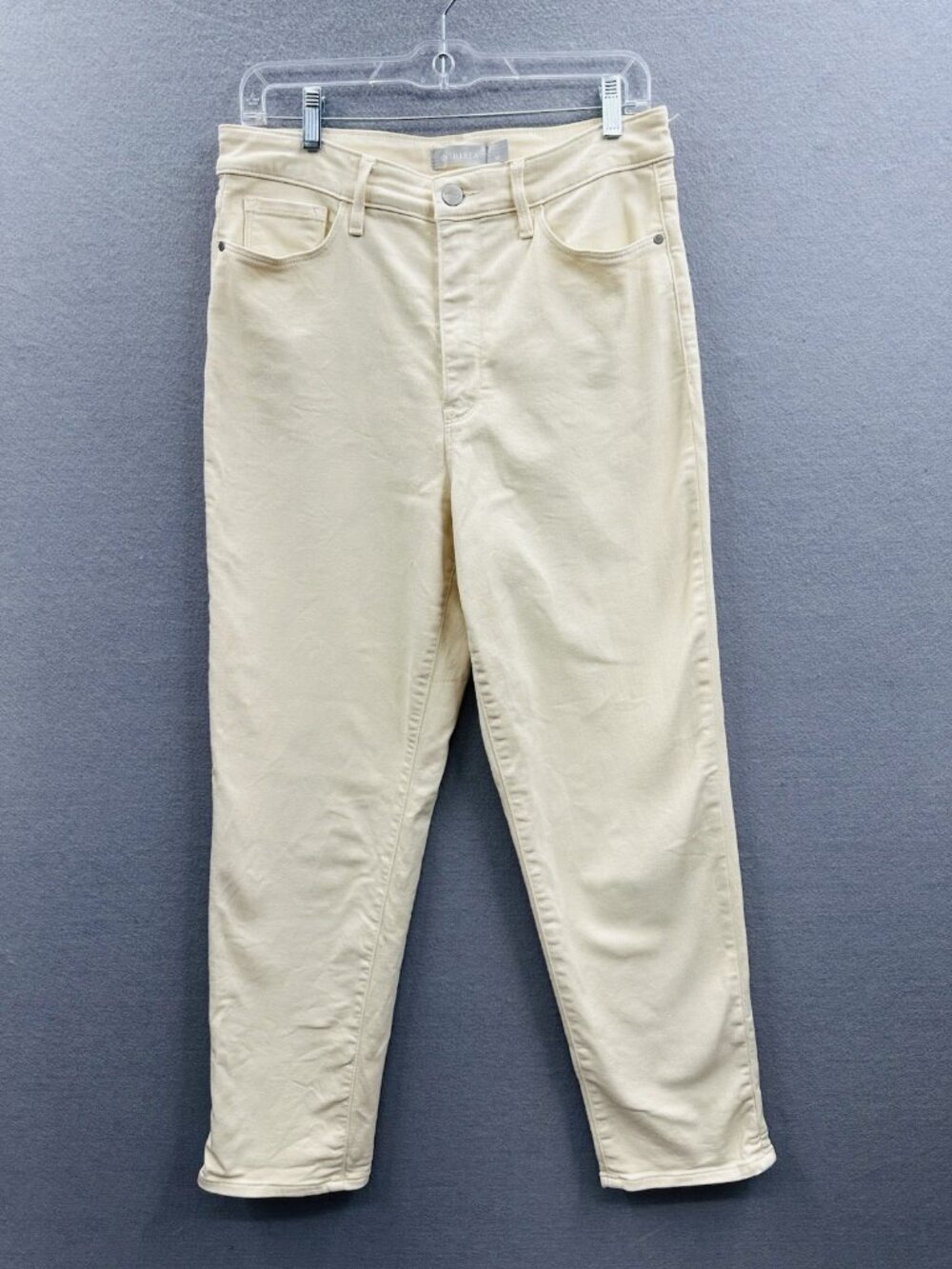 Athleta Sculptek Ultra Jeans Womens 10 31x27 High Rise Cream Cropped Stretch EUC